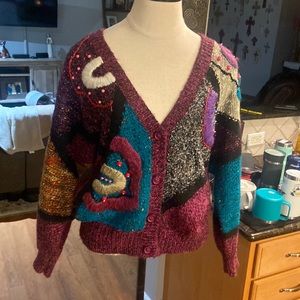 Vintage Jaclyn Smith 80-90 Embroidered Cardigan